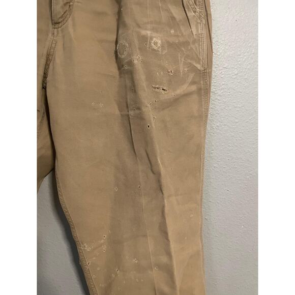 Carhartt Pants Mens 33x34 Tan Rugged Flex Relaxed Fit Canvas Work Pant Carpenter - Picture 3 of 14